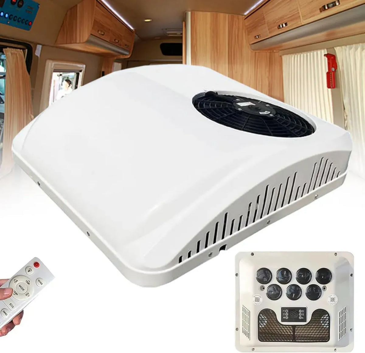 Climatizzatore da Tetto per Camper 12V/220V con Funzioni di Raffreddamento e Riscaldamento