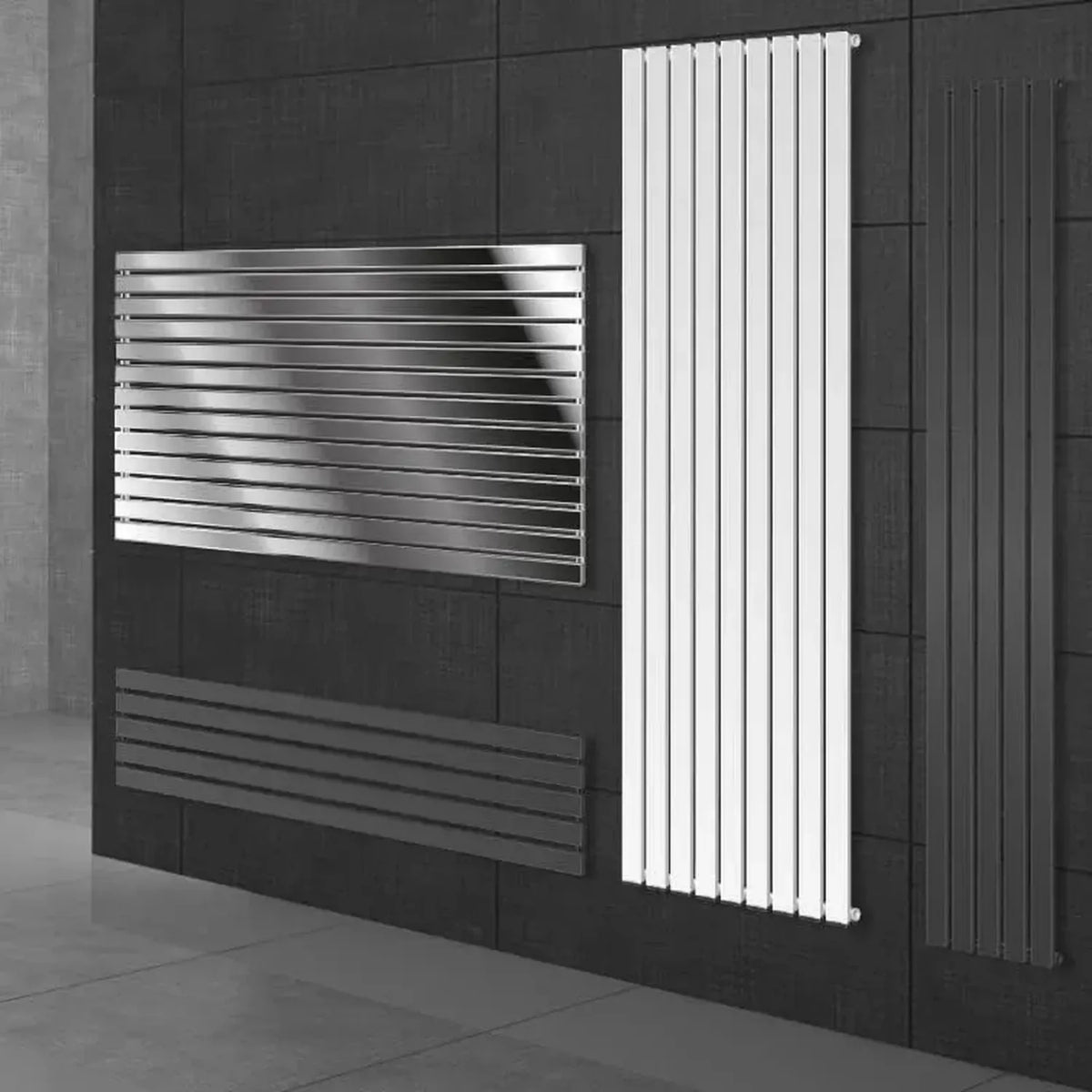 Radiatore Scaldasalviette Verticale Stella 480x1800 mm Bianco - ECD Germany