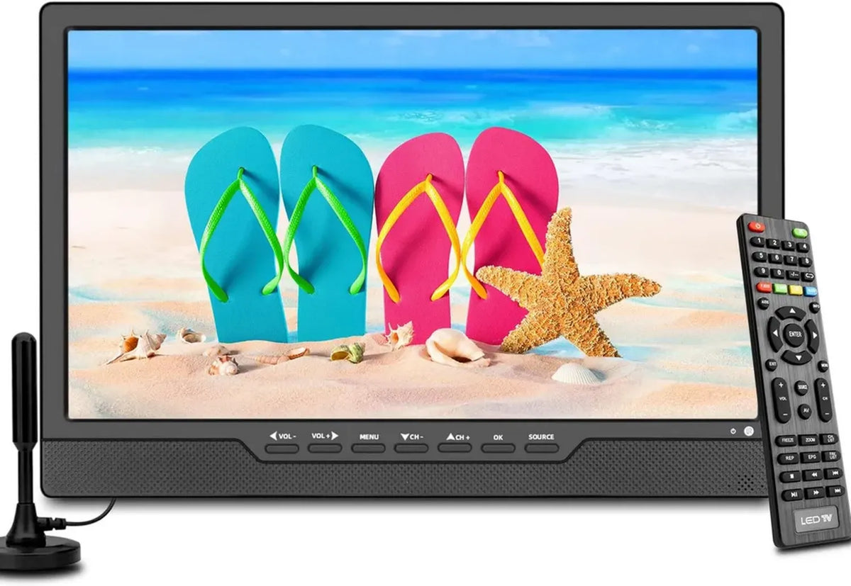 Televisore Portatile LED 14 Pollici DVB-T2 con Batteria Ricaricabile, HDMI e USB
