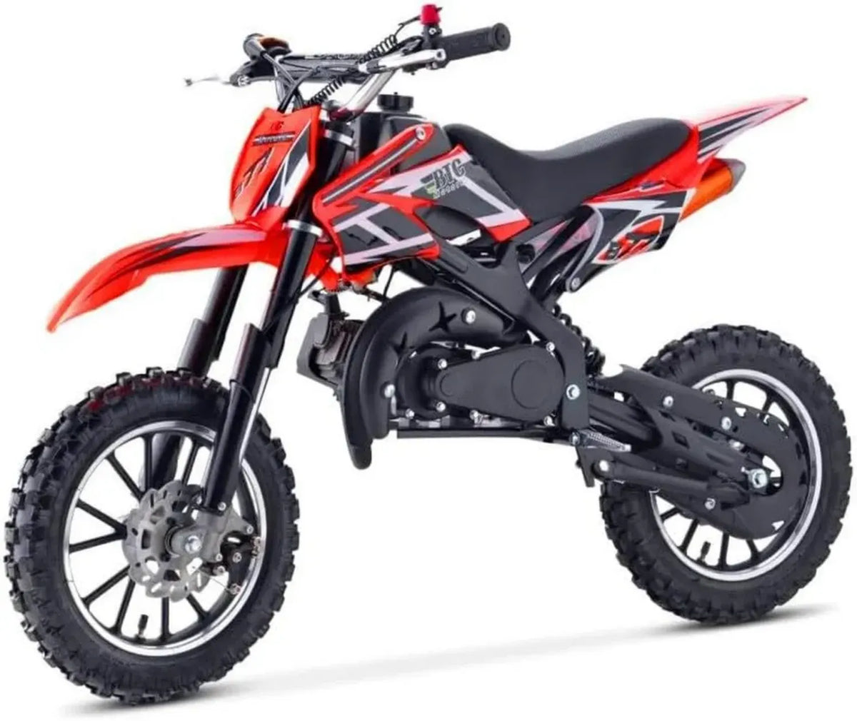 Minimoto Cross 50cc a Benzina KXD 701, Off-Road per Bambini e Ragazzi, Ruote 10 Pollici, Colore Rosso
