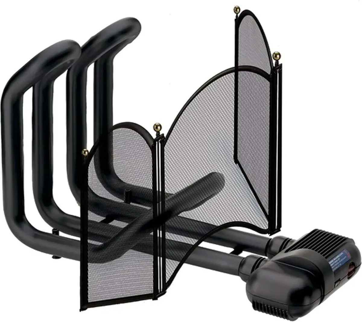 Vortice Termoventilatore per Caminetto con Protezione, Nero
