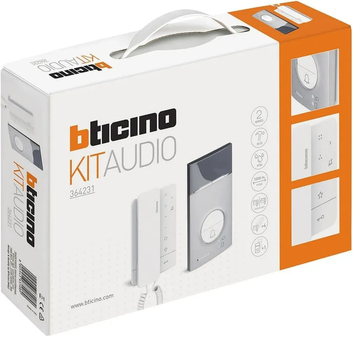 Kit Citofono Audio Bticino Classe 100 A16M Monofamiliare, Design Linea 3000 HS
