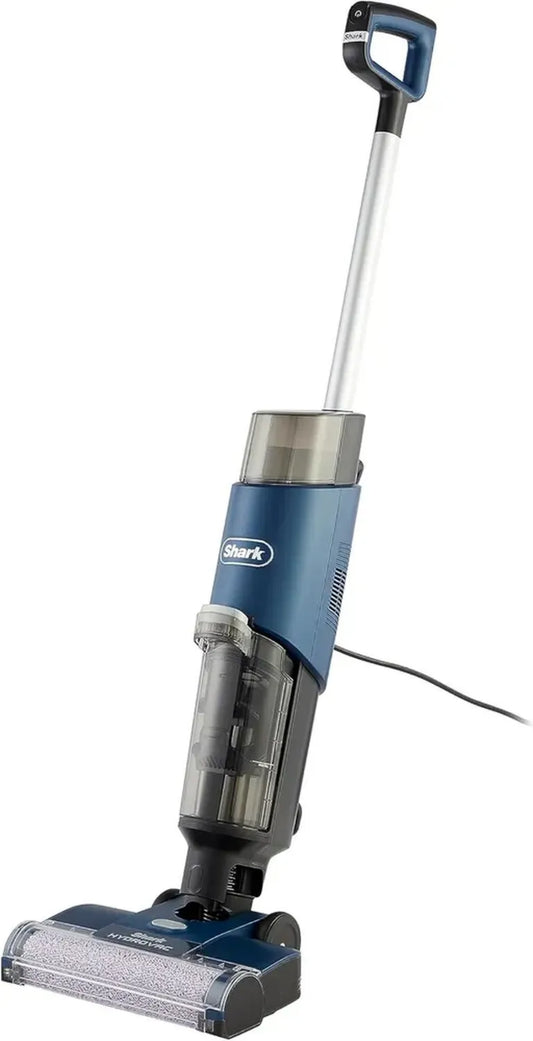 Shark HydroVac Lavapavimenti e Aspirapolvere con Spazzola Antimicrobica, Cavo Lungo 7,6 m, Tecnologia Autopulente, Blu Navy