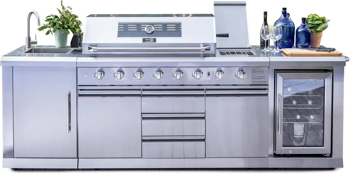 Cucina Barbecue a Gas con Frigorifero e Lavello in Acciaio Inox Ondis24