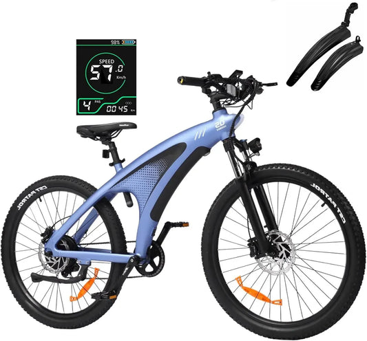 Bici Elettrica da Montagna 27.5'' con Batteria 20Ah Rimovibile e Ricarica Rapida, Freni Idraulici e 7 Velocità, Autonomia 120 km