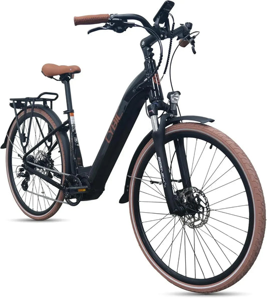 Bicicletta Elettrica da Città 28' con Motore Centrale Shimano 250W, 8 Velocità, Batteria al Litio 504Wh, Freni Idraulici, Unisex