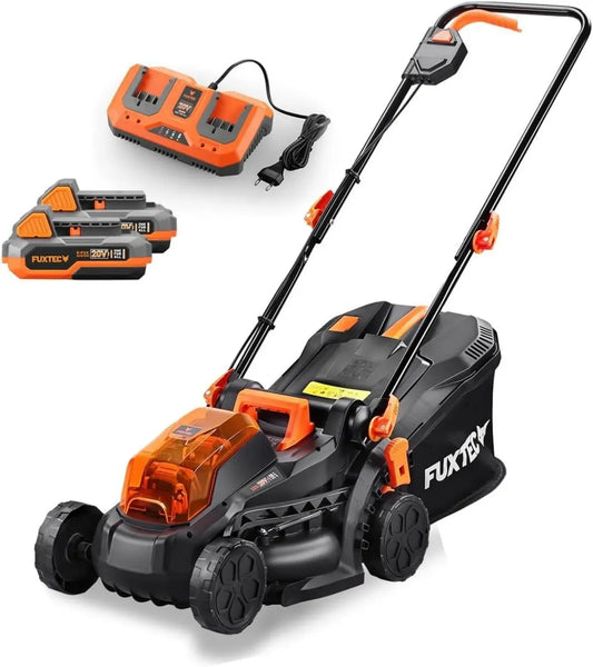 Rasaerba a Batteria 40V FUXTEC FX-E1RM20 con 2 Batterie e Caricatore, 33cm di Taglio, Sacco 35L