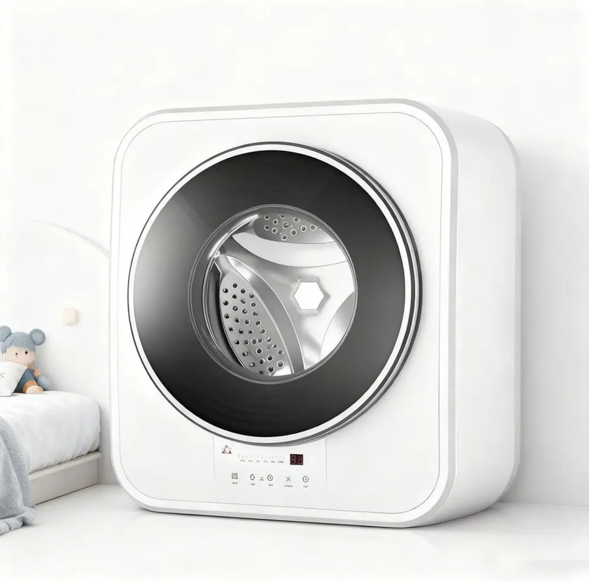 Mini Lavatrice Elettrica con Asciugatura Rapida e Funzione Intelligente, Pannello Touch