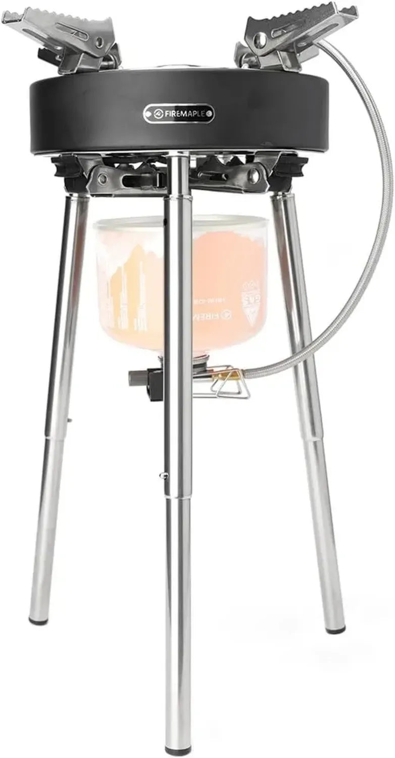 Fire-Maple Saturn X Fornello da Campeggio 4400-11000W - Sistema a Doppio Preriscaldo, Bruciatore Pieghevole con Piedi Regolabili, Portatile con Custodia