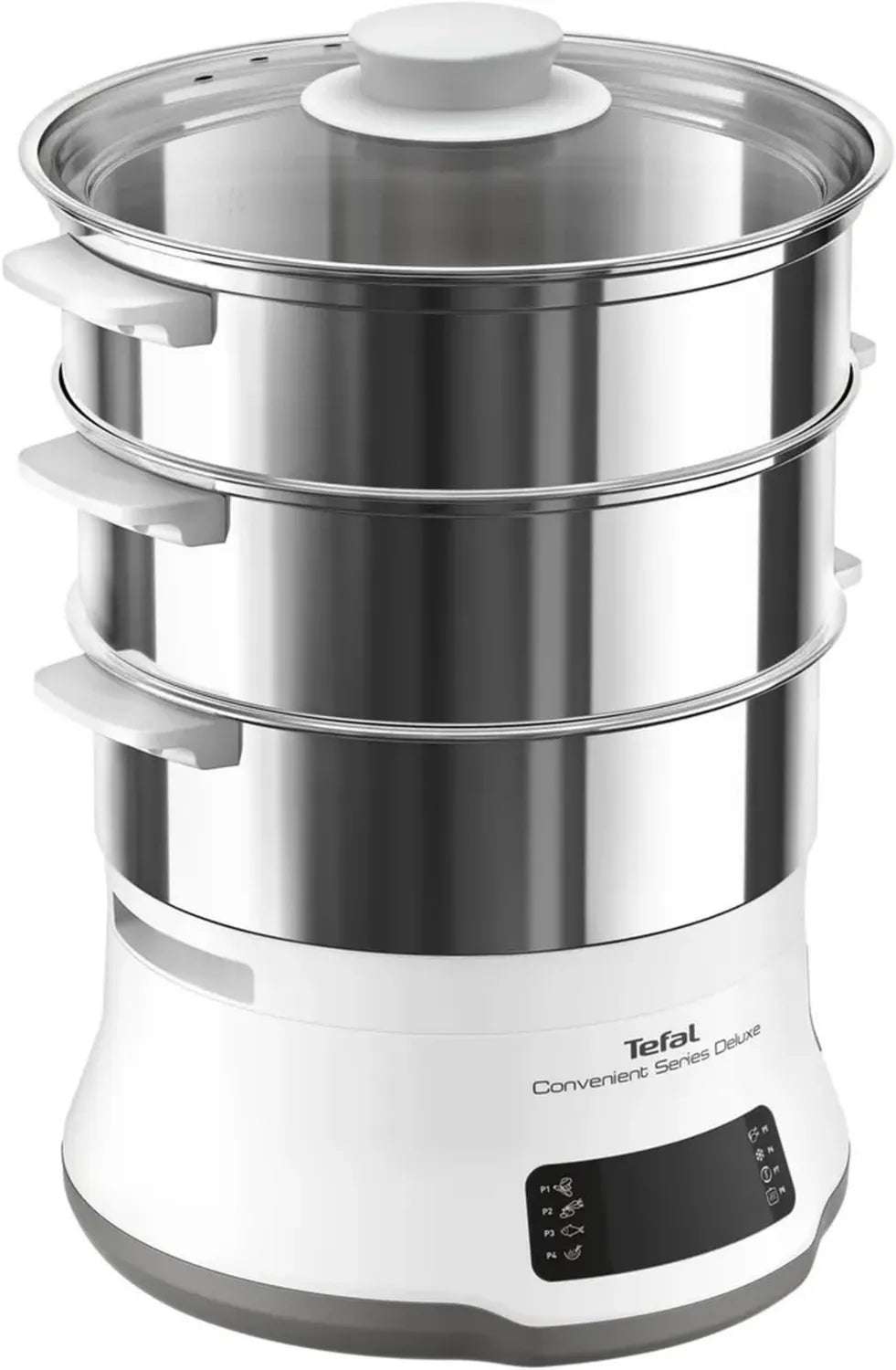 Vaporiera Elettrica Tefal VC502D10, 8 Programmi, Touch Screen, 3 Livelli, Acciaio Inox
