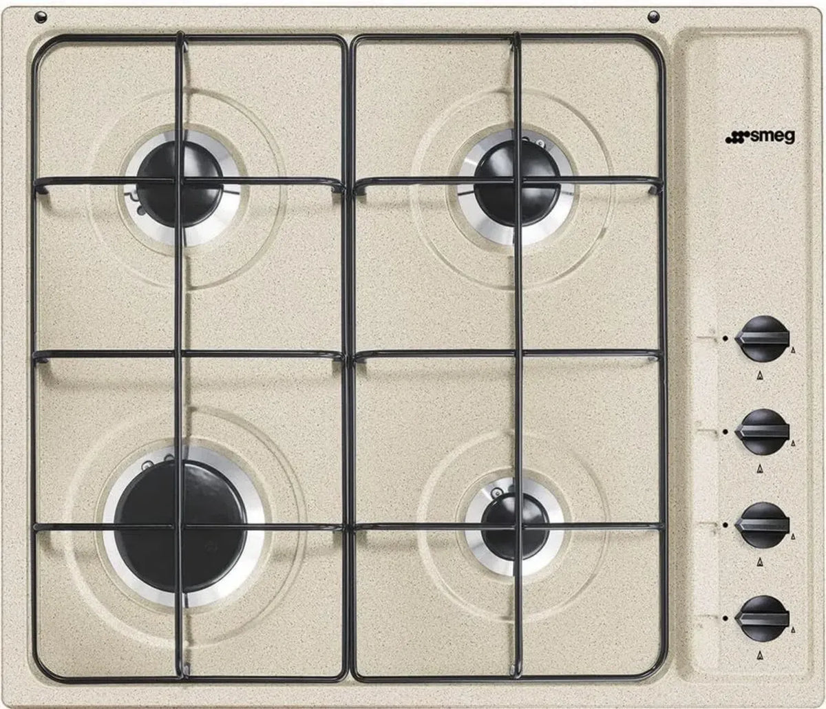 SMEG Piano Cottura a Gas S64SAV2, Design Selezionato, Marrone Chiaro