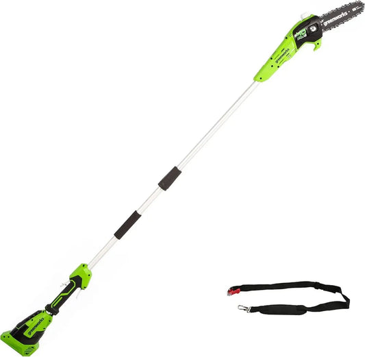 Potatore a Batteria Greenworks G40PSF, Lama da 20 cm, Velocità Catena 8m/s, Leggero 3,64kg, Autolubrificante, Asta da 2,58m, Batteria e Caricatore Esclusi, Garanzia 3 Anni