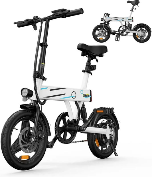 Bicicletta Elettrica Pieghevole Finbike U1/EB1, 14' con Batteria da 280,8 Wh, Autonomia fino a 40 km, Motore 250W, Perfetta per Adulti e Adolescenti, Capacità di Carico 150 kg, Velocità Regolabile