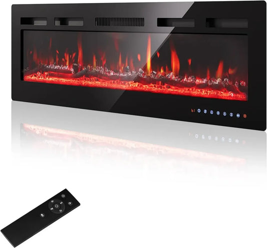 Camino Elettrico 92cm con 12 Colori di Fiamma, Termostato 15-30°C, Touchscreen & Telecomando