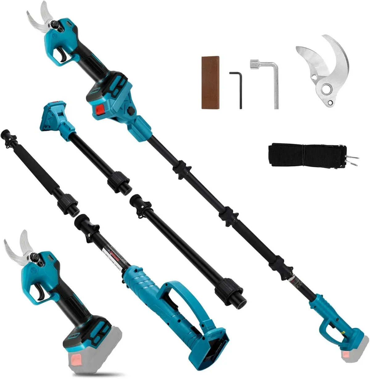 Forbici elettriche da potatura con asta, compatibili Makita, taglio 30 mm, per giardino e alberi