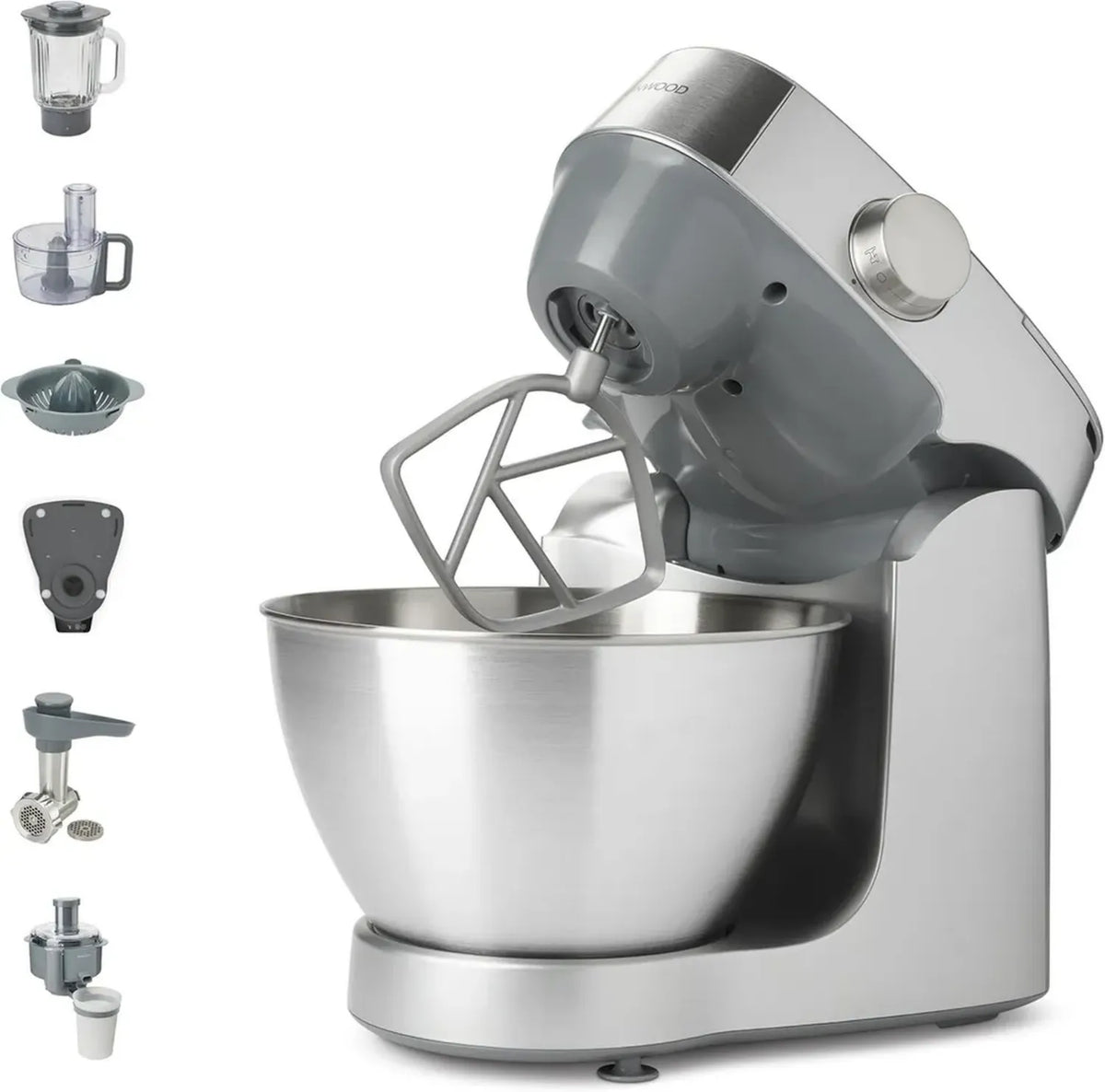 Kenwood Prospero+ Robot da Cucina, 4.3L Ciotola in Acciaio, 10 Accessori Inclusi, 1000W, Argento
