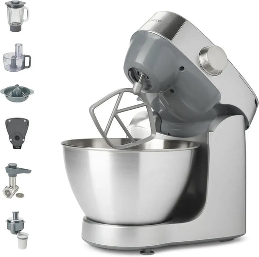 Kenwood Prospero+ Robot da Cucina, 4.3L Ciotola in Acciaio, 10 Accessori Inclusi, 1000W, Argento