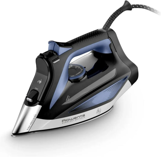 Rowenta Ferro da Stiro a Vapore 2700W con Sistema Anticalcare, 400 Micro-fori, Nero/Blu