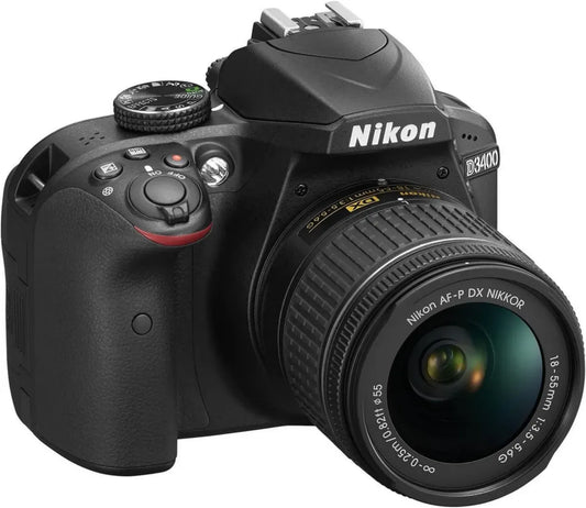 Nikon D3400 Fotocamera Reflex con Obiettivo AF-P 18-55mm, 24,7 MP, LCD da 3 Pollici, Scheda SD 8GB, Nero