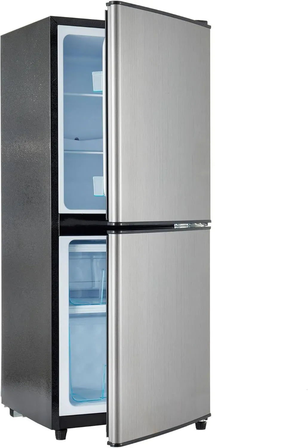 Frigorifero Merax 106L Bi-zona, Elegante Grigio Argento, Alta Efficienza Energetica