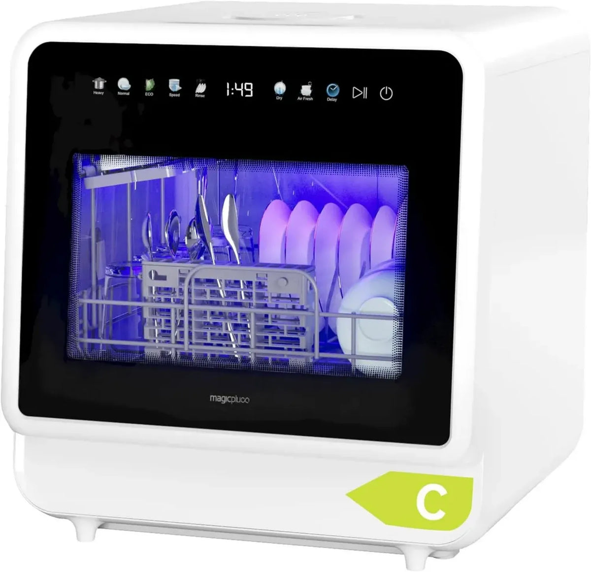 Lavastoviglie Compatta Senza Installazione, Serbatoio 5L, Display a Colori, 8 Programmi, Ideale per Casa e Camper