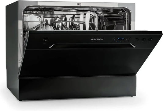 Klarstein Lavastoviglie Compatta 8 Coperti, Silenziosa con 6 Programmi, Installazione Facile per Spazi Ridotti