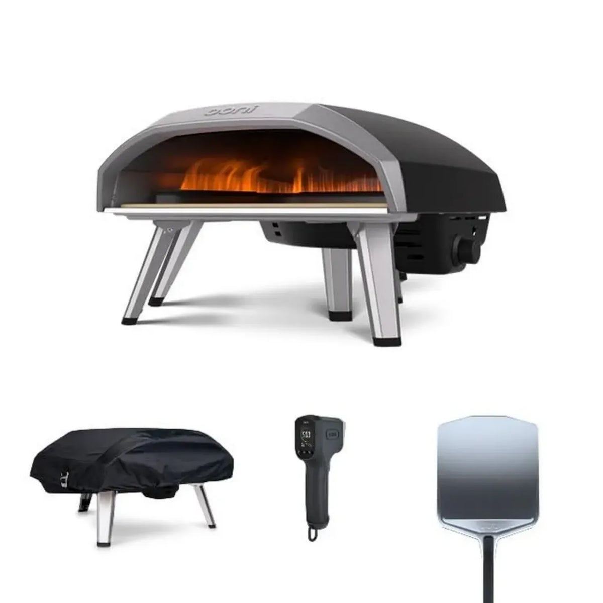 Forno a Gas Ooni Koda 16 per Pizza da Esterno - Kit Completo con Pala 35cm, Copertura Protettiva e Termometro
