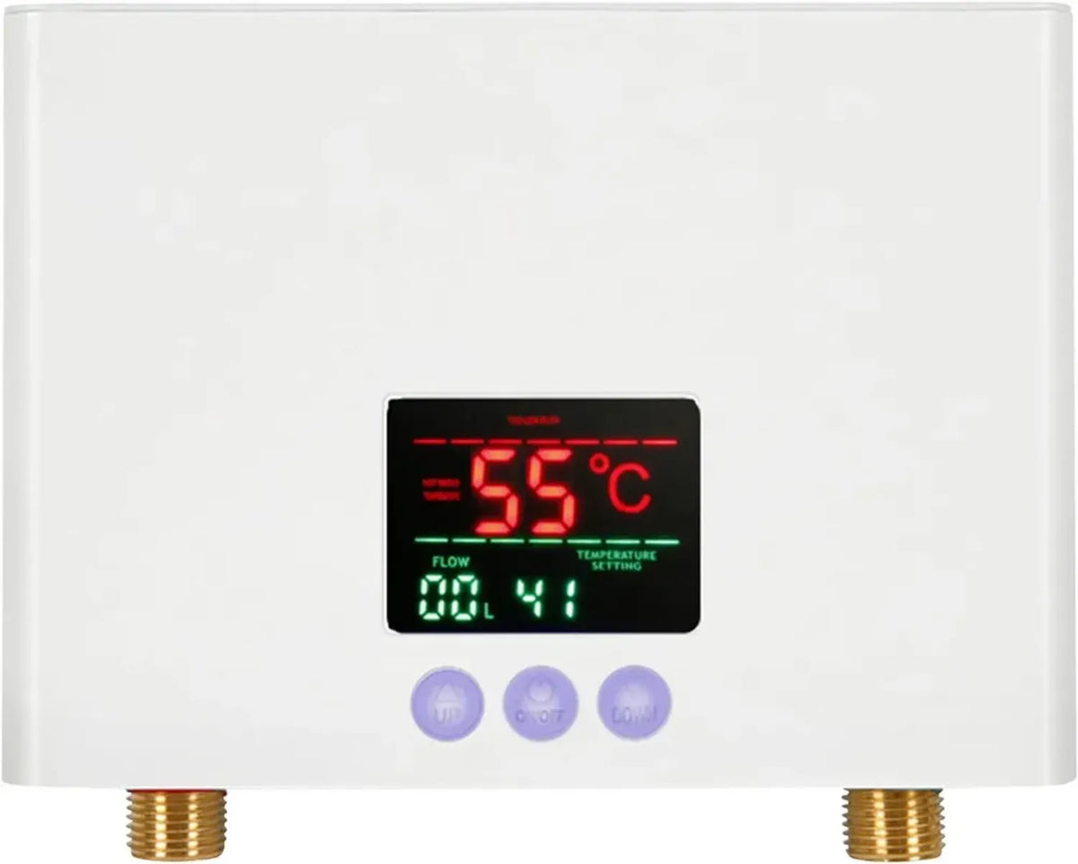 Scaldabagno Elettrico Istantaneo con Display LED, 3 Livelli di Temperatura, 5,5KW