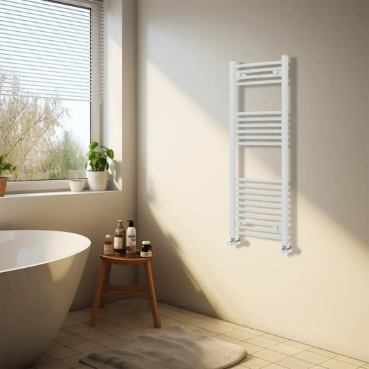 Radiatore Termico da Bagno Curvo con Scaldasalviette 1200x400 mm, Bianco