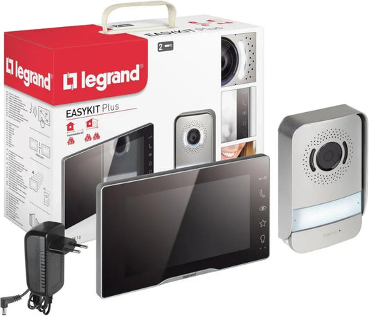 Legrand Videocitofono EasyKit Plus con Monitor a Colori e Telecamera Grandangolare, Espandibile, Nero