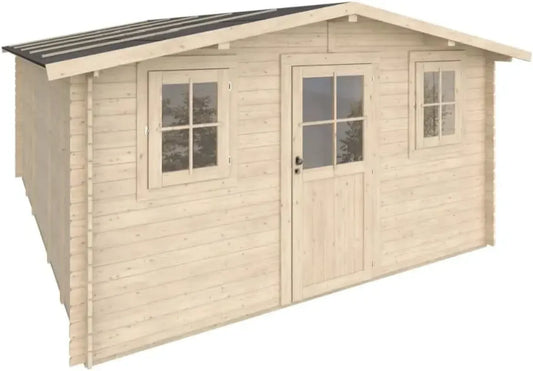 Casetta da Giardino Serena 4x5 m in Abete Naturale con Porte e Finestre