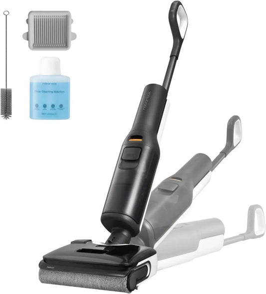 Roborock F25 LT Aspirapolvere Senza Fili con Lavapavimenti, Potenza 20000 Pa, Autopulizia a 90°C, Design Piatto 180°, Pulizia Bordi, Doppio Serbatoio
