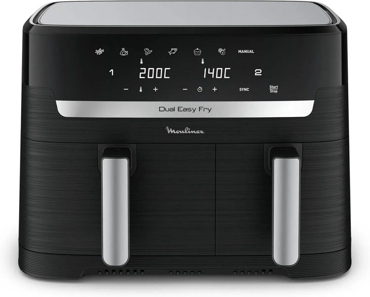 Friggitrice ad Aria Moulinex Dual Easy Fry XL 8.3L con Doppio Cestello, 7 Programmi e App Ricette