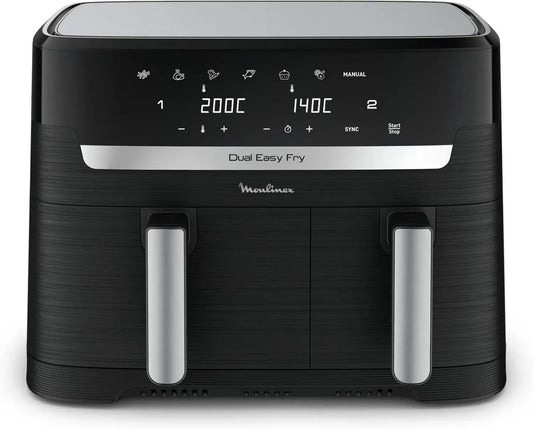 Friggitrice ad Aria Moulinex Dual Easy Fry XL 8.3L con Doppio Cestello, 7 Programmi e App Ricette