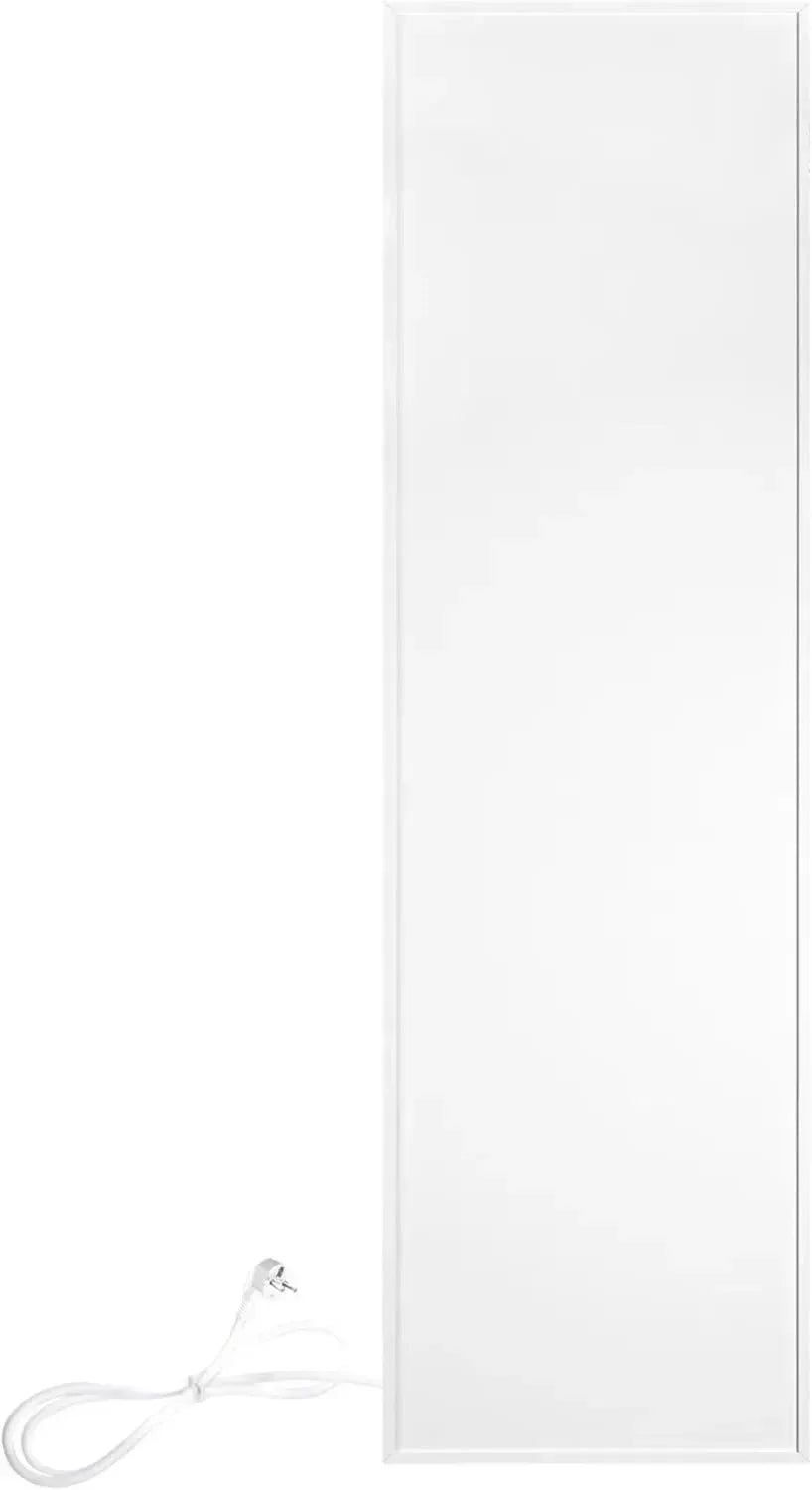 Pannello Radiante Elettrico a Infrarossi 400W, 30x120 cm, Silenzioso, Montaggio a Parete, Alluminio Bianco