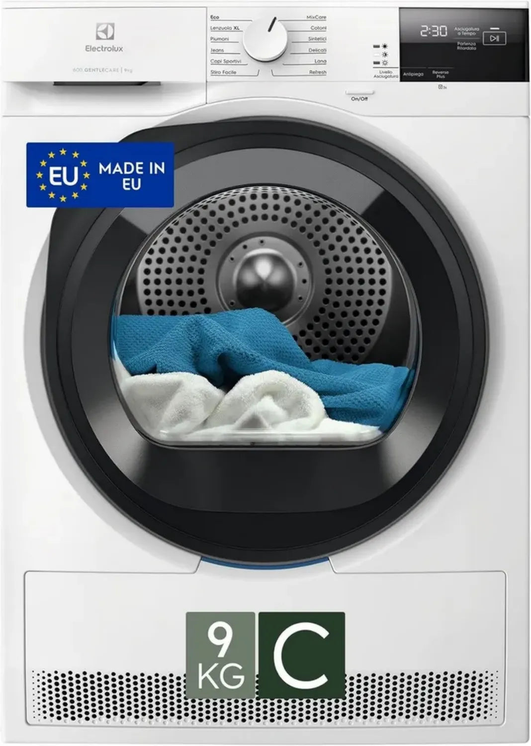 Asciugatrice a Pompa di Calore Electrolux 9 kg, Serie 600, Classe C, Tecnologia GentleCare e MixCare
