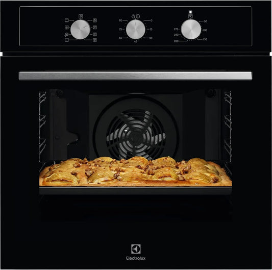 Forno Multifunzione da Incasso Electrolux 72L, Classe A+, Funzione Pizza, AquaClean, Vetro Nero