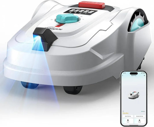 Robot Tagliaerba YARDCARE M800Plus con GPS e AI, Senza Filo, 800 m², Rilevamento Ostacoli, Ricarica Automatica, App Controllo