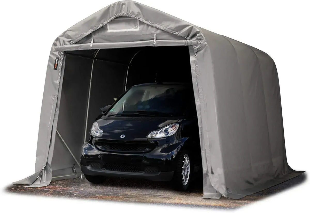 Garage da Esterno TOOLPORT 2,4x3,6m Capannone in PVC per Bestiame con Struttura in Acciaio Resistente