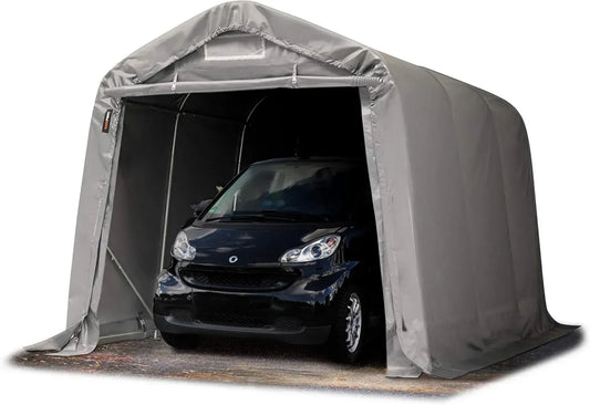 Garage da Esterno TOOLPORT 2,4x3,6m Capannone in PVC per Bestiame con Struttura in Acciaio Resistente