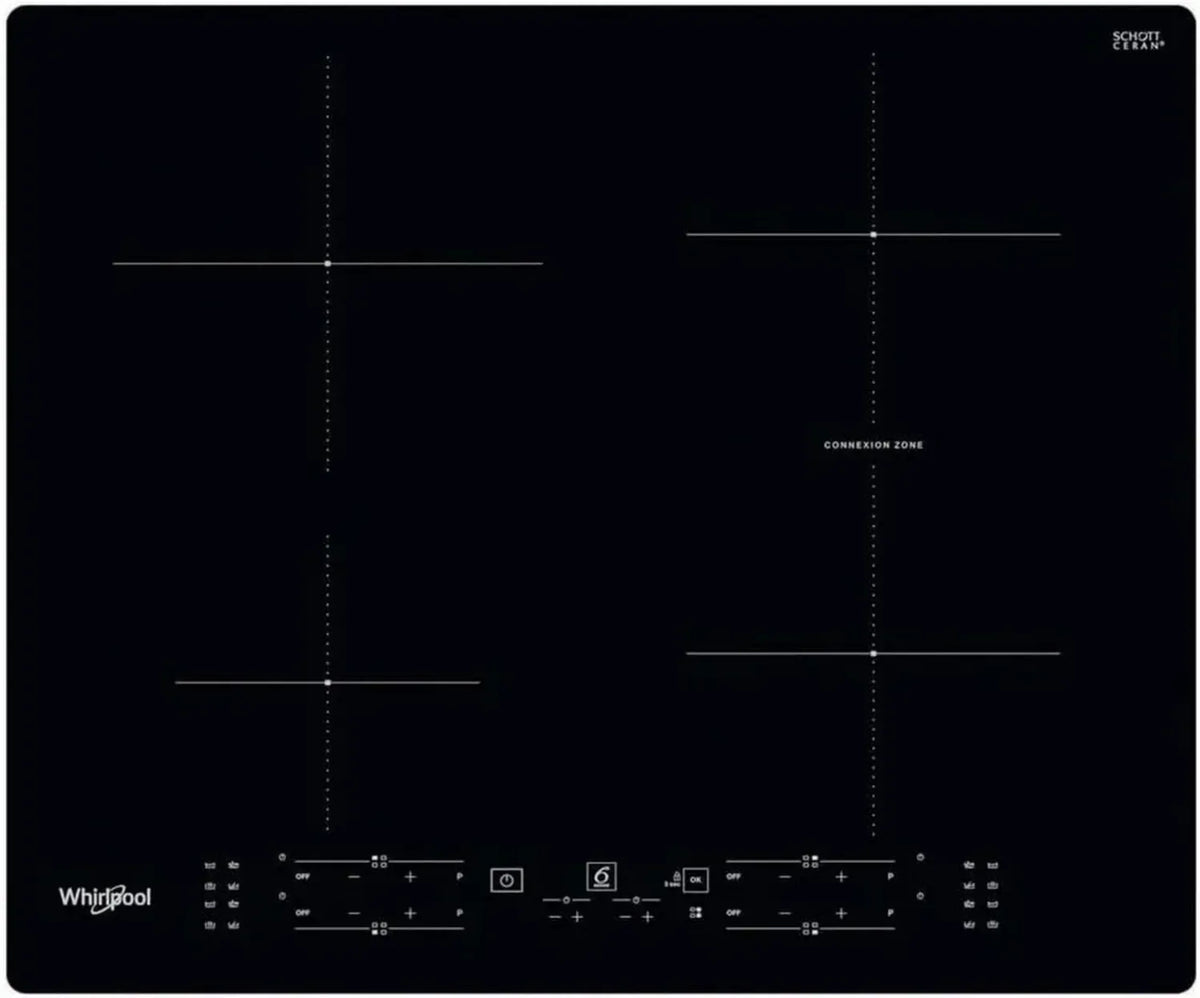 Piano cottura a induzione Whirlpool con 4 zone di cottura