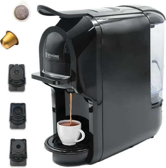 Macchina da Caffè Espresso Multi-Sistema con 3 Adattatori Compatibili