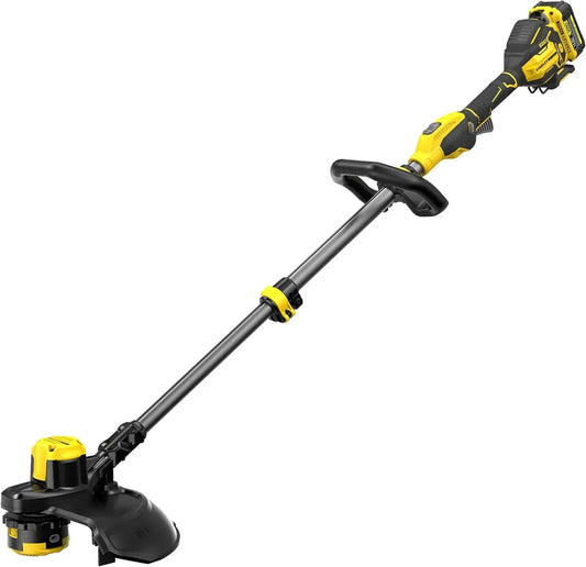 Tagliabordi a Batteria Stanley FATMAX 18V, Motore Brushless, 33 cm, Velocità Variabile, Impugnatura Doppia, 4.0 Ah