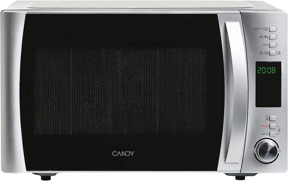 Microonde Candy COOKinAPP 22L con Grill, 800W, 40 Programmi, App Integrata, Funzione ECO e Baby, Blocco Bambini, Argento