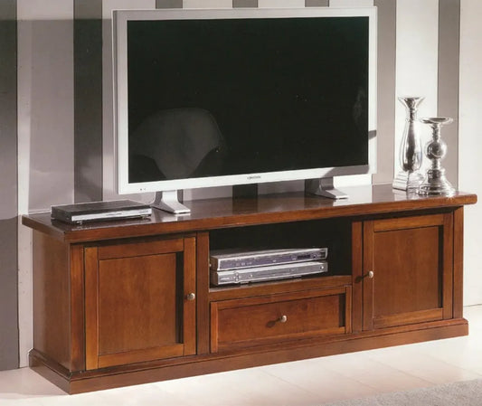 Mobile Porta TV in Noce Massello Classico - 160x56 cm
