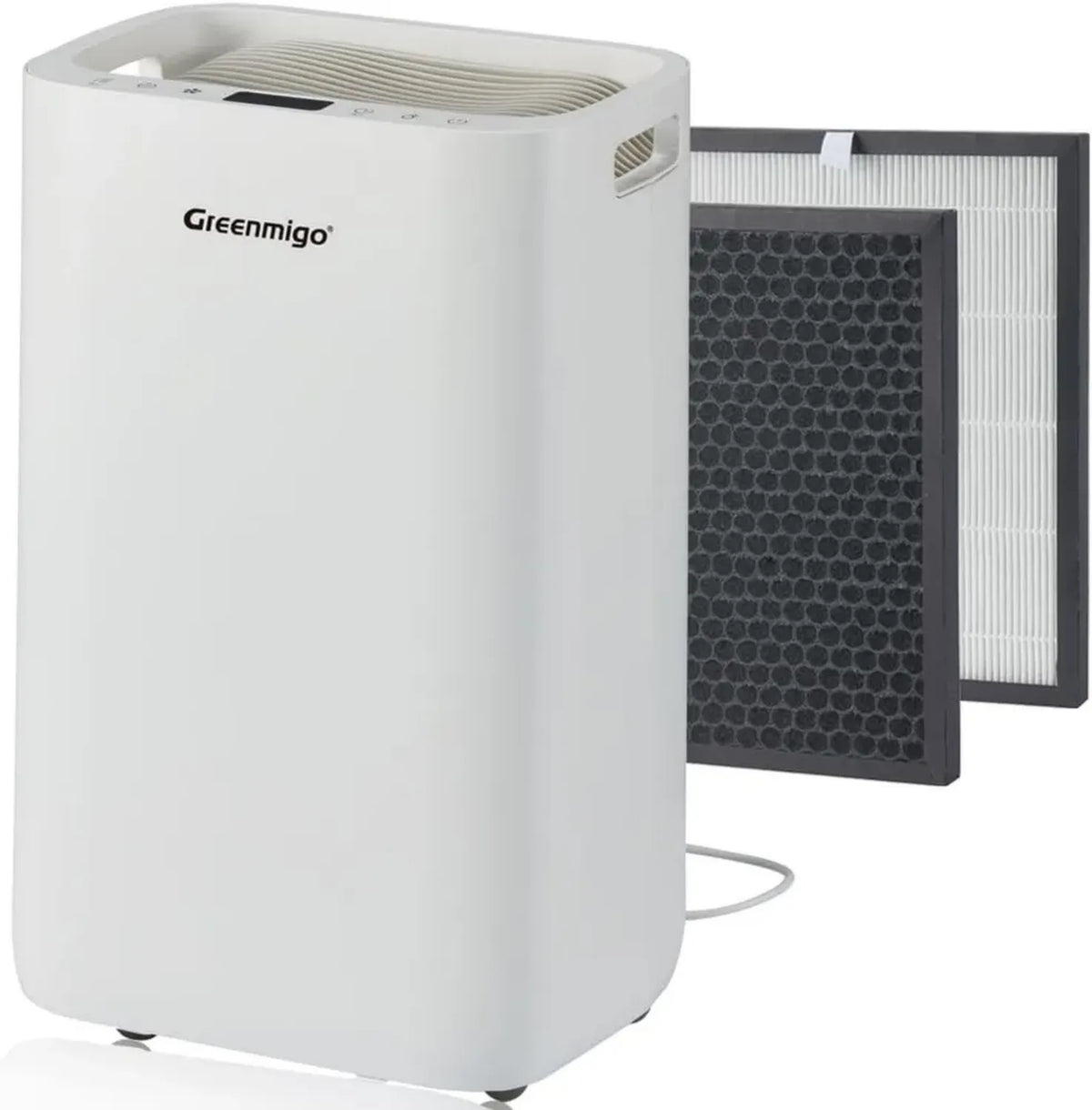 Deumidificatore e Purificatore d'Aria 20L, Copertura 65m², Display LCD, Scarico Continuo 24h, Serbatoio Rimovibile 4.5L, Ionizzatore e Filtro HEPA al Carbone