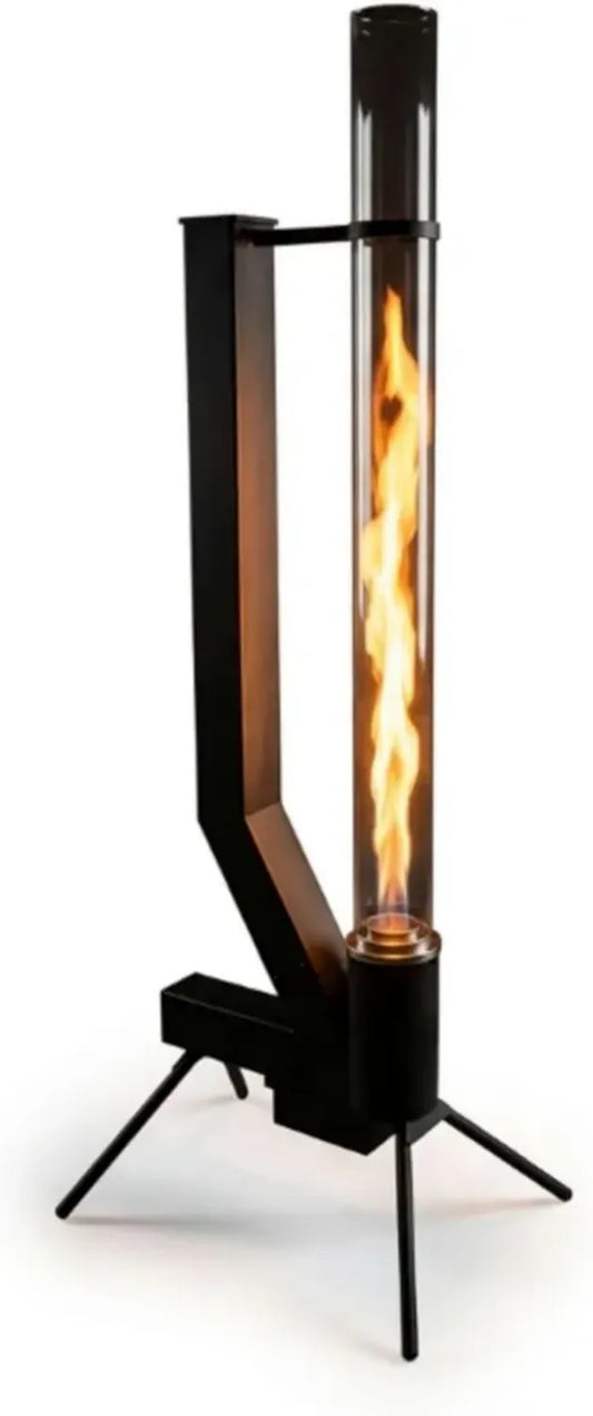 Stufa a Pellet da Esterno Hollum, Sostenibile e Senza Fumo, 2,5 kW, Nero Elegante per Giardino e Terrazza