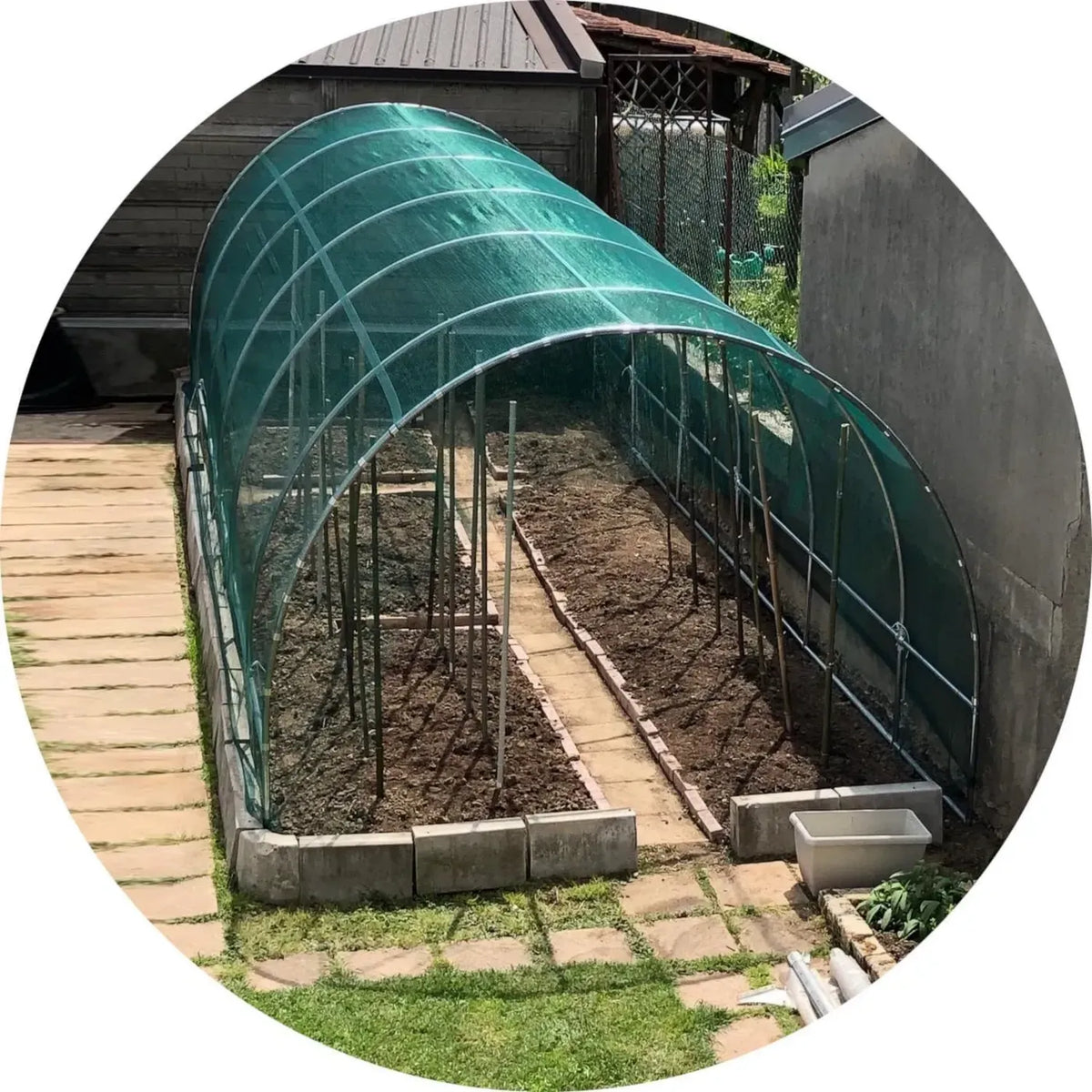 Serra Tunnel Antigrandine per Orto e Giardino, Verde 3,5x9m
