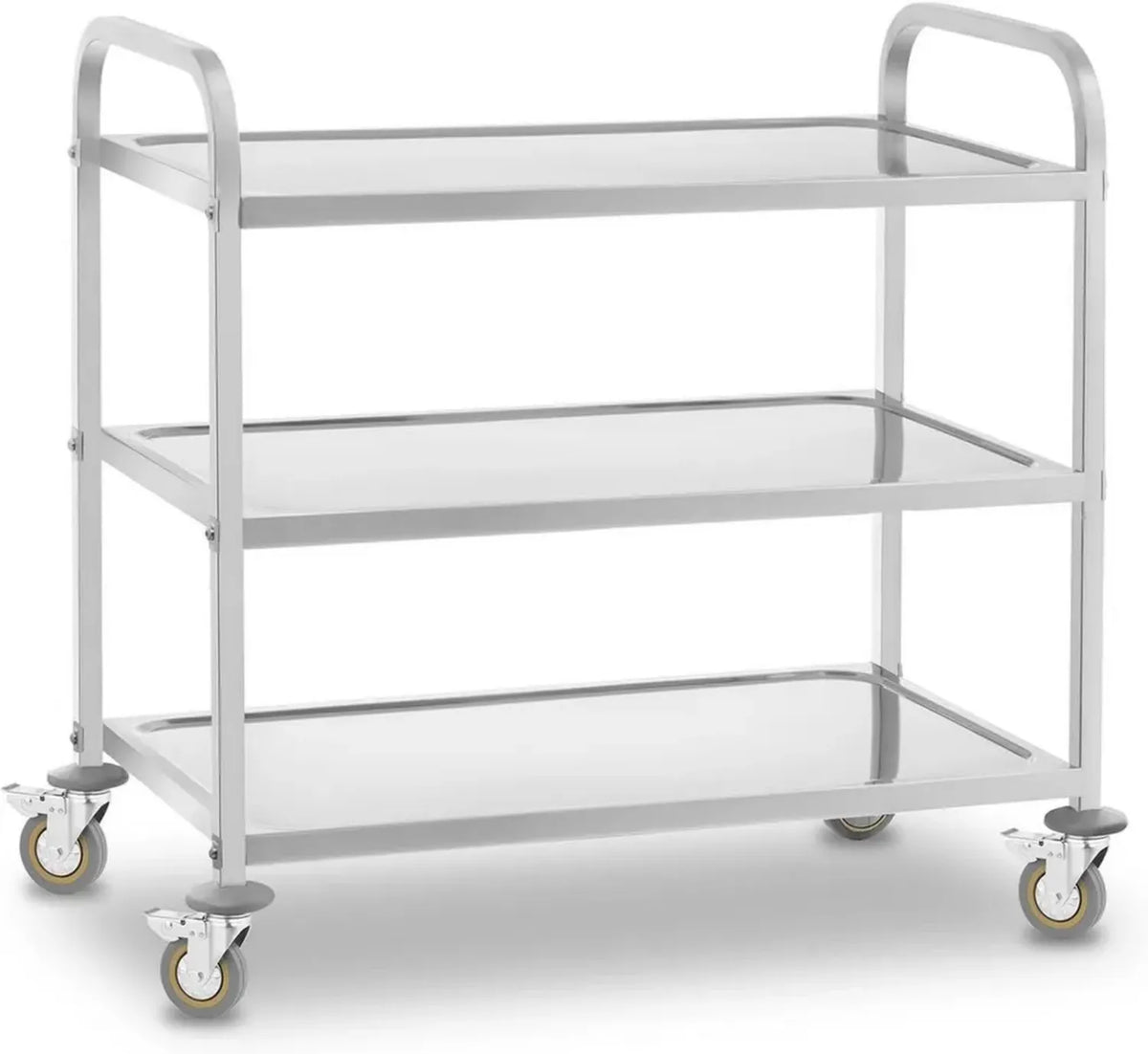 Carrello Portavivande in Acciaio Inox con 3 Ripiani e Ruote - 150 Kg Capacità