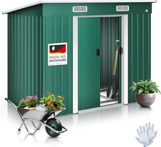 KESSER - Capanno in Metallo per Attrezzi con Porte Scorrevoli, 210x132x186 cm